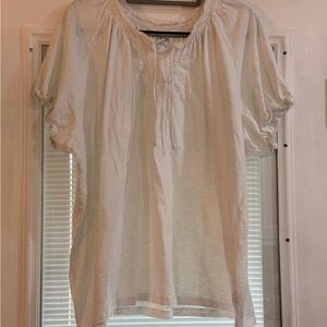Liz & Me White Short Sleeve Blouse Size 4X